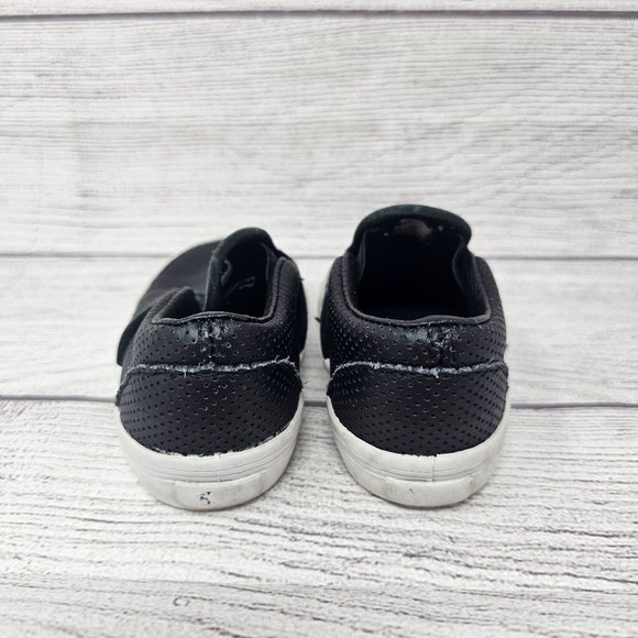 Vans Toddler Black Leather Slip On Size 5.5 - Picture 6 of 10